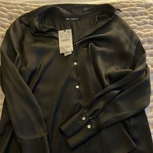Zara Satin Button Up